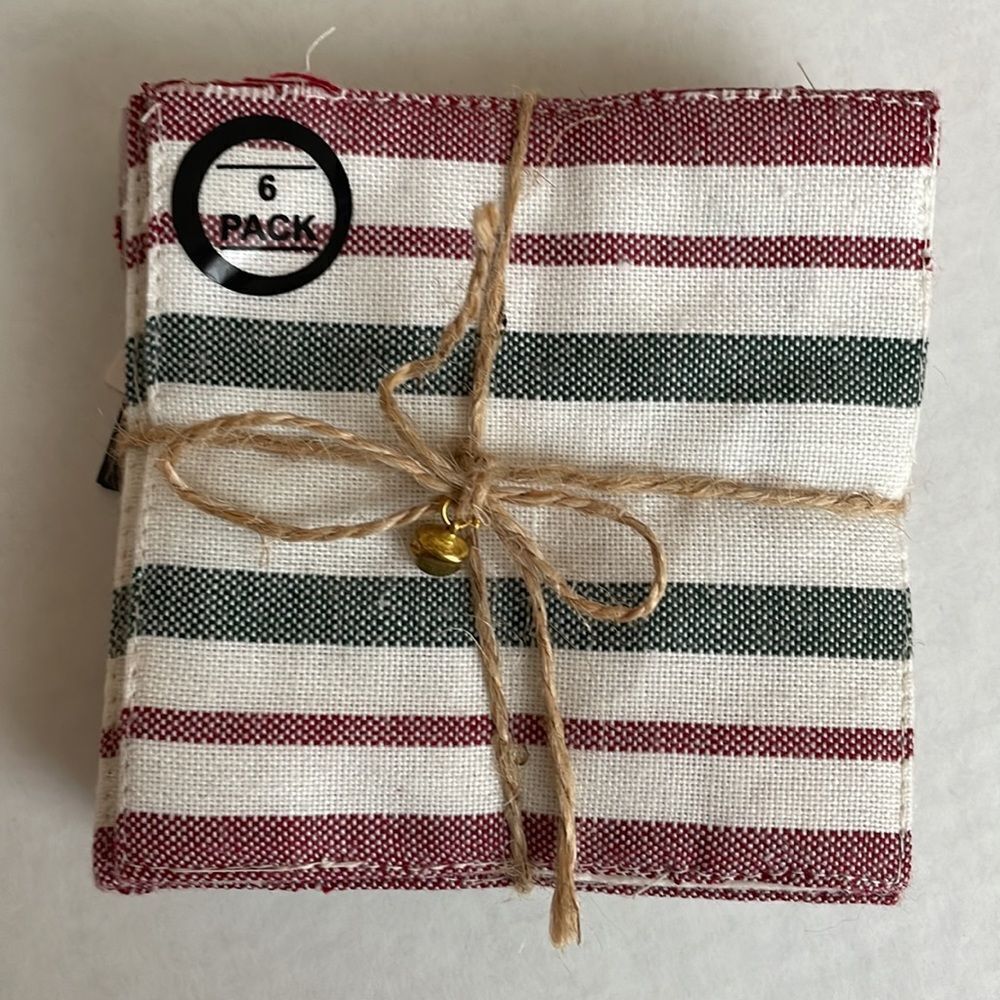 ‎SET OF 6 PLAID COASTERS 100% POLYESTER
